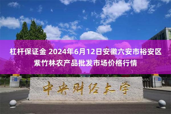 杠杆保证金 2024年6月12日安徽六安市裕安区紫竹林农产品批发市场价格行情