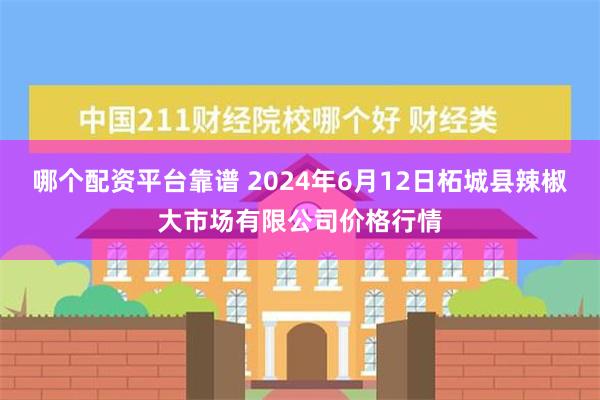 哪个配资平台靠谱 2024年6月12日柘城县辣椒大市场有限公司价格行情