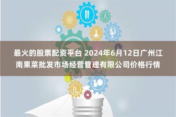 最火的股票配资平台 2024年6月12日广州江南果菜批发市场经营管理有限公司价格行情