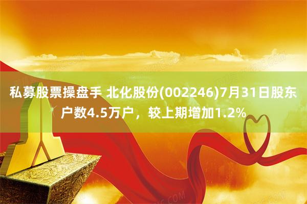 私募股票操盘手 北化股份(002246)7月31日股东户数4.5万户，较上期增加1.2%