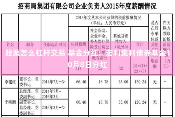 股票怎么杠杆交易 基金分红：宏利集利债券基金10月8日分红