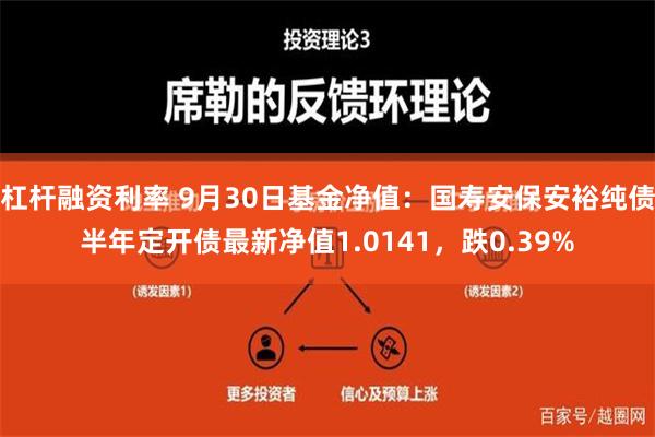 杠杆融资利率 9月30日基金净值：国寿安保安裕纯债半年定开债最新净值1.0141，跌0.39%